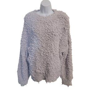 Listicle Popcorn Oversize Sweater Size L Grey/White